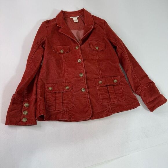 Sundance Jacket Womens Small Corduroy Burnt Orange Fitted Button Down - Picture 1 of 7